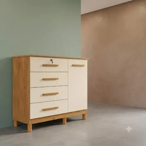Cômoda demobile com 4 gavetas