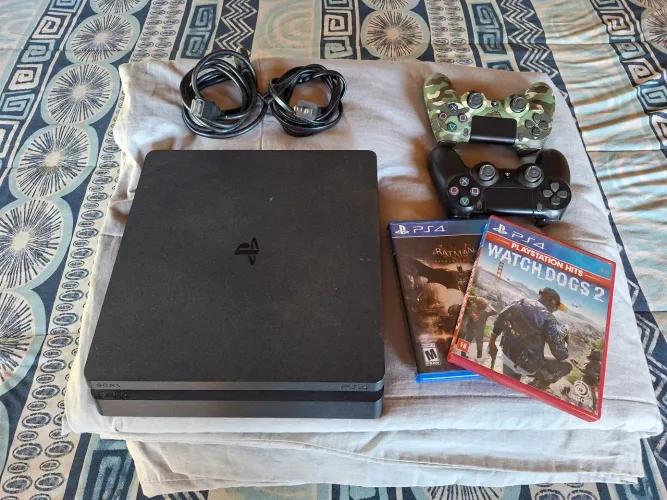 PS4 Slim 1tb Standard Cor Preto Onyx + 2 Controles + 2 Games