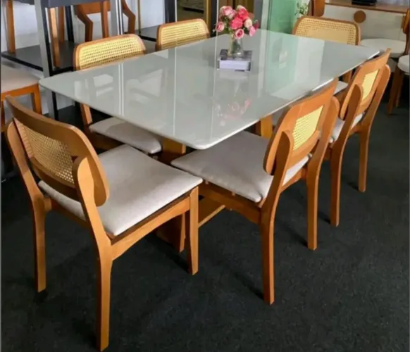Mesa de jantar Liz com 6 cadeiras 160x90