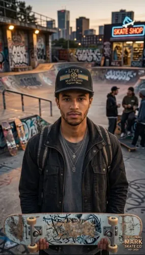 Boné Masculino Trucker Skateboard - Novo - Original