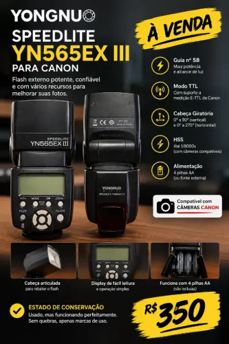 Flsh yongnuo yn565ex iii para canon