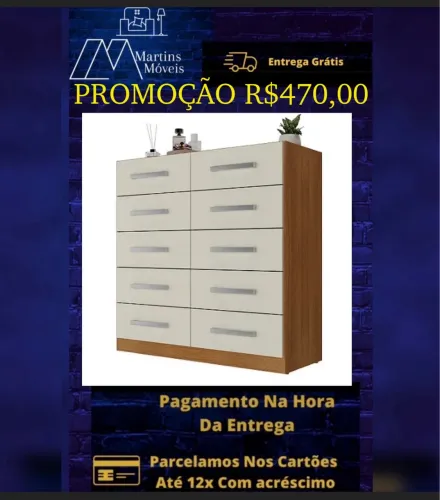 GRANDE PROMOÇÃO* CÔMODA 10 GAVETAS  ENTREGA GRÁTIS ACEITA CARTÃO