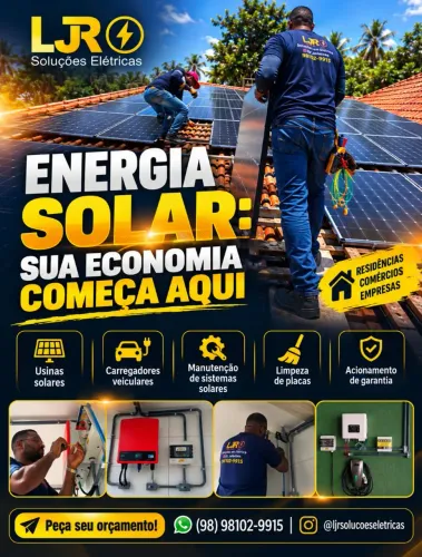 ENERGIA SOLAR, CARREGADOR VEICULAR, MANUTENCAO SOLAR | LJR Soluções Elétricas