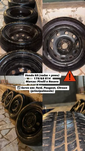 Kit completo de roda e pneu 175/65 R14