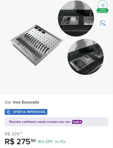 Escorredor de louça embutido