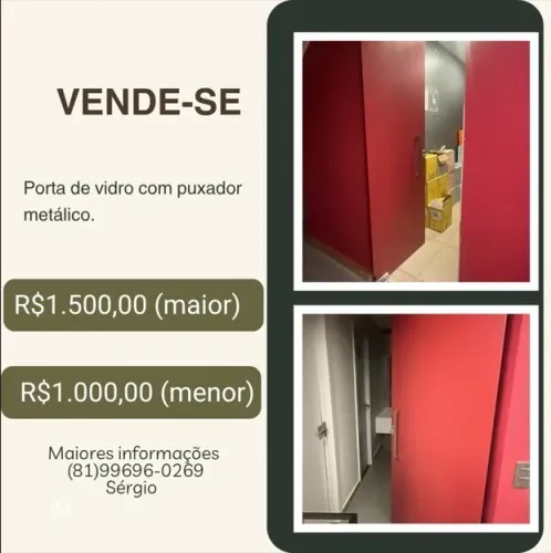 Porta de vidro com puxador em promoção!!!