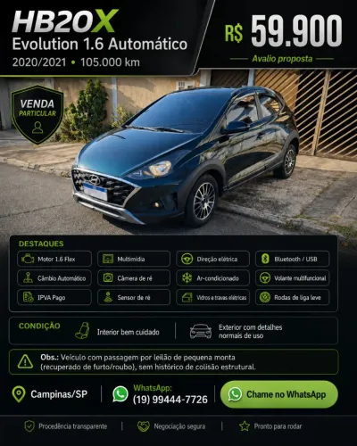 Hyundai HB20X Evolution 1.6 Flex 16V AUT 2021