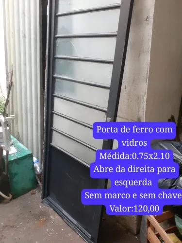 Porta de aço e vidro sem marco! Aceito proposta