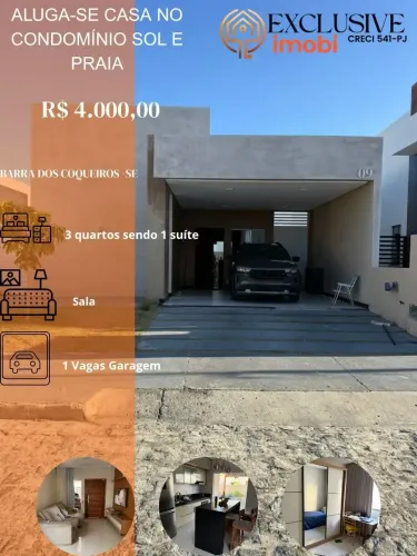 Casa para locação no SOL E PRAIA, OLHOS D'ÁGUA, Barra dos Coqueiros, SE
