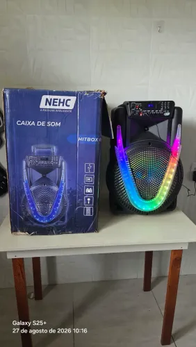 CAIXA DE SOM NEHC HITBOX II 600W - WOOFER 15? + RGB