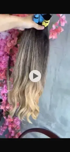 Mega hair loiro esfumado