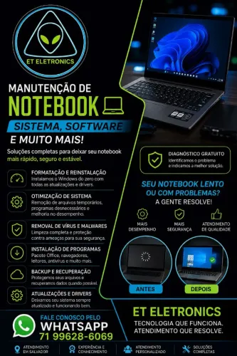 Serviços em notebook