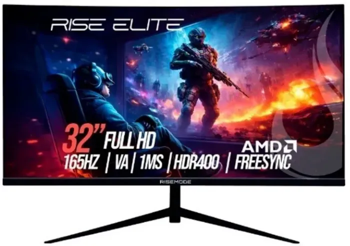 MONITOR GAMER CURVO RISE MODE ELITE 32", FHD, 165HZ, VA, FREESYNC, HDR 400, DISPLAYPORT