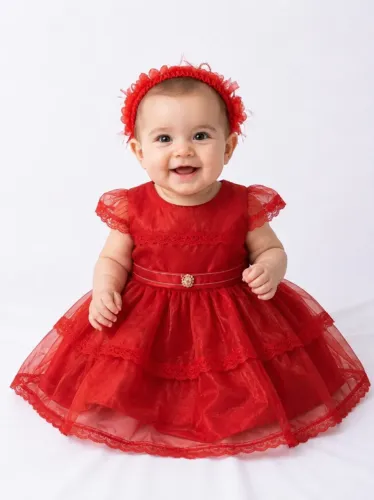 Vestidinho bebê vermelho 
