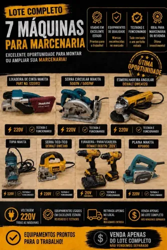Vendo lote ferramentas elétricas para Marcenaria/ Marceneiro