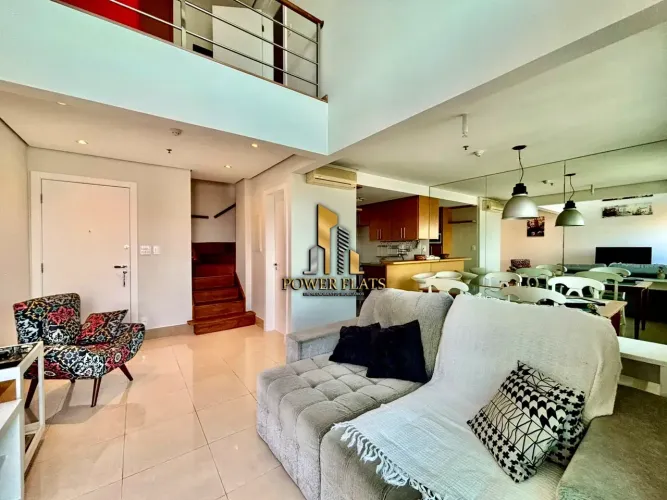 Apartamento Duplex Mobiliado para Alugar em Moema | 1 Suíte | Varanda | 75m²