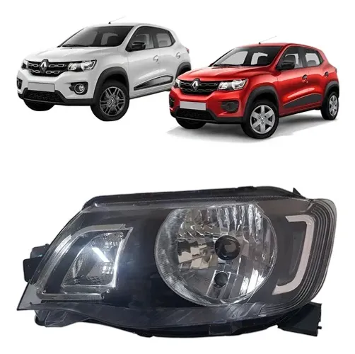 Farol Kwid Esquerdo 2017 2018 2019 2020 2021 Sem Friso Preto Esquerdo/motorista