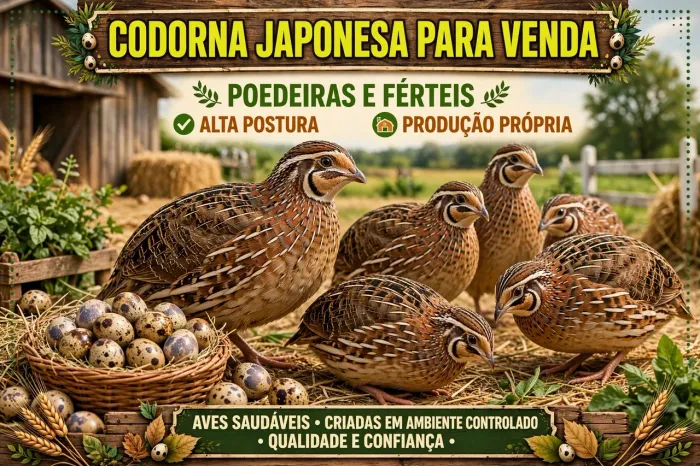 Codorna perto de postura e ja em postura.