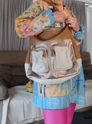 Bolsa mochila couro soulier