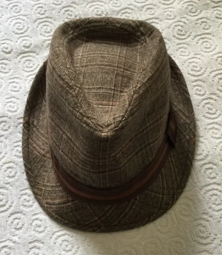 CHAPEU D & Y MASCULINO ESTILO FEDORA MARROM 