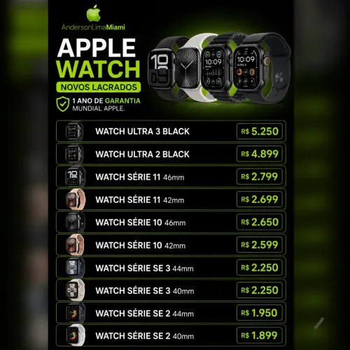 APPLE WATCH NOVO LACRADO, LOJA NO RIOMAR, ACEITAMOS SEU IPHONE USADO. 