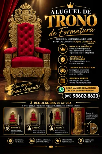 TRONO DE FORMATURA / CADEIRA DE FORMATURA