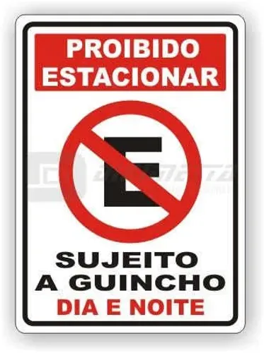 PLACA PROIBIDO ESTACIONAR 20x30cm