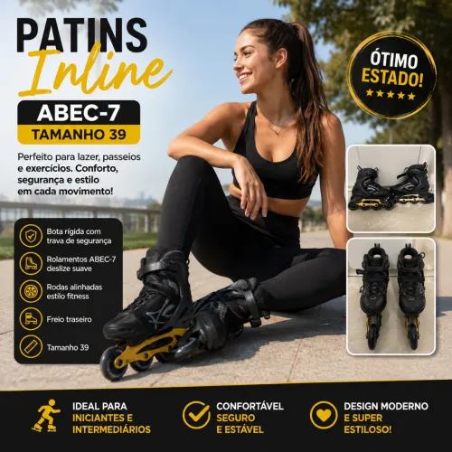 Patins inline ABEC-7 tamanho 39