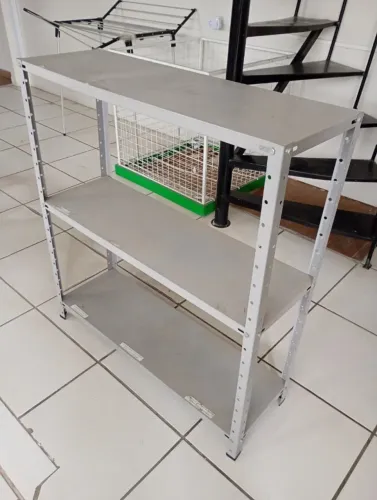 Estante de Aço Reforçada com 3 Prateleiras - Ideal para Estoque ou Garagem