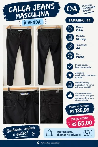 Calça slim preta (C&A)