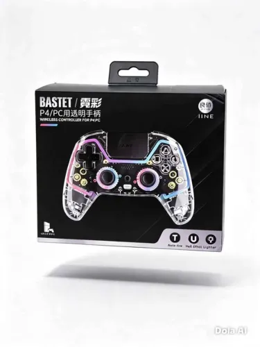 CONTROLE GAMER IINE BASTET L977 TRANSPARENTE RGB HALL EFFECT