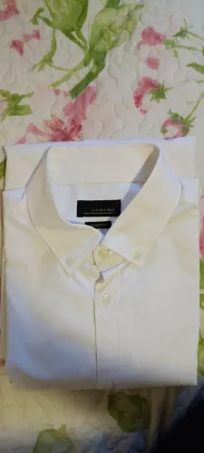 Camisa social Zara branca tam. 40 slim