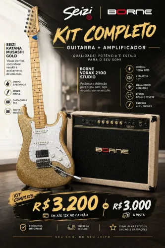 Kit Guitarra Seizi Musashi + Amp Borne Vorax 2100 Studio