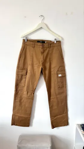Calça Cargo Youcom Marrom em Sarja | Tam. 42