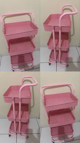 Carrinho auxiliar rosa