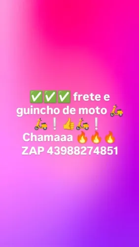 Frete e guincho de moto ? ? chama ?