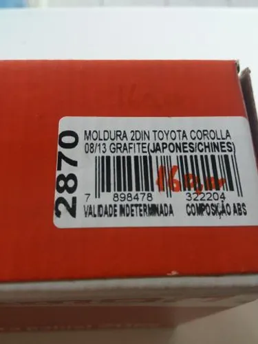 Moldura 2 dim Toyota Corolla grafite novo na embalagem