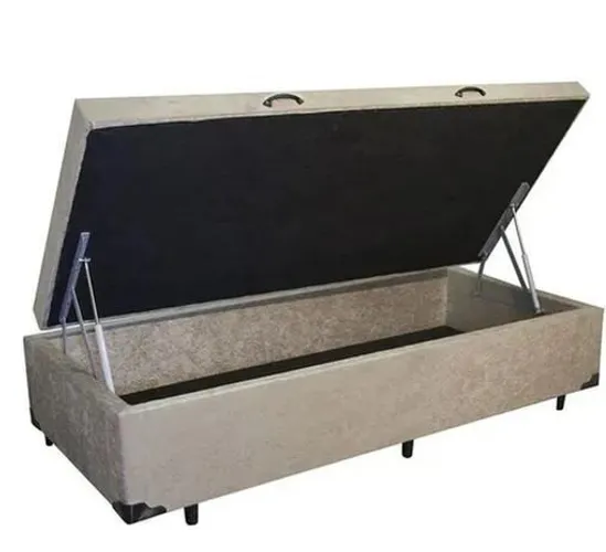 Base Box Baú Solteiro com Pistão à gás - 88 x 1,88 x 35 cm - Somos Fabricantes