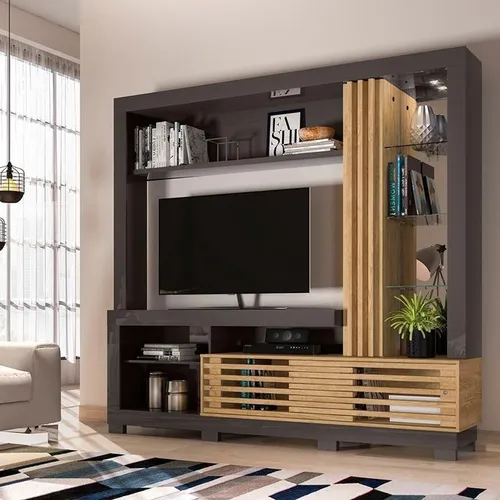 Sala estante home rack bancada 