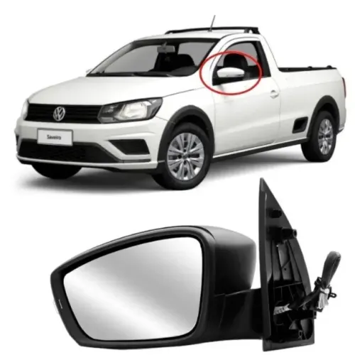 Par Retrovisor Volkswagen Saveiro G6 G7 2014 - Preto - Ficosa