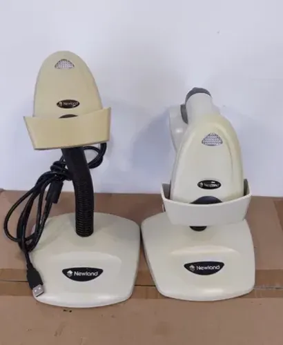 Kit com 2 leitores de códigos de barras USB com suporte