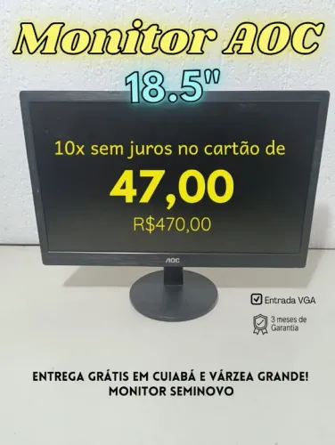 Monitor AOC 18.5" Com garantia e parcelado em 10 x sem juros no cartão!!