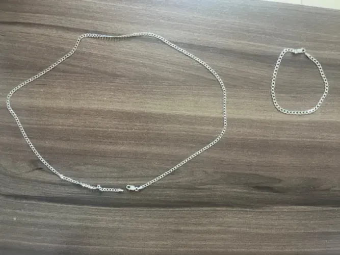 Kit Corrente de prata 60 cm 2mm + Pulseira 2mm - Novas