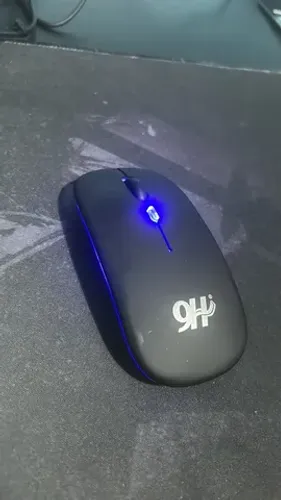 Mouse sem fio preto rgb recarregavel