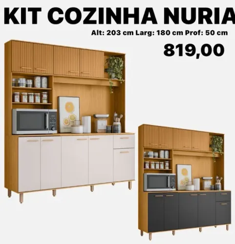 Kit cozinha Nuria ripado - ENTREGA HOJE !!!