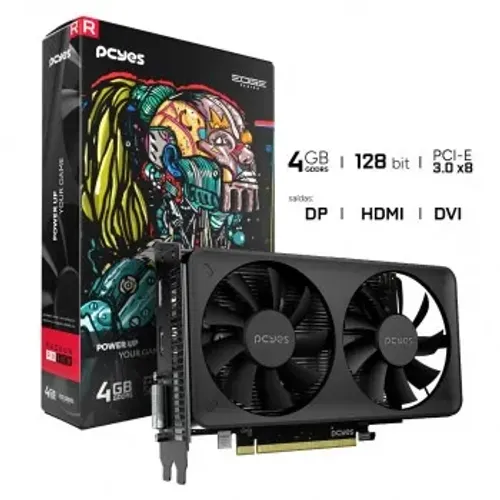 Placa De Vídeo PCYes Rx 550, AMD Radeon 4GB, GDDR5, 128Bit, Dual-fan, Projeto Edge, 