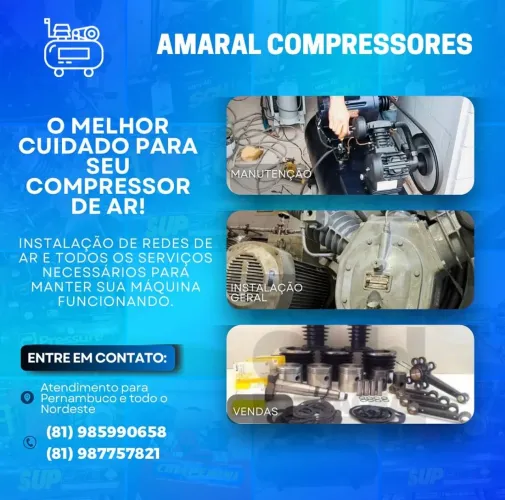 Compressores de Ar em Geral e motores elétricos.