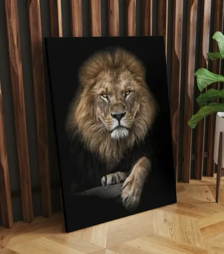 Quadro leão 60 x 90cm com vidro 