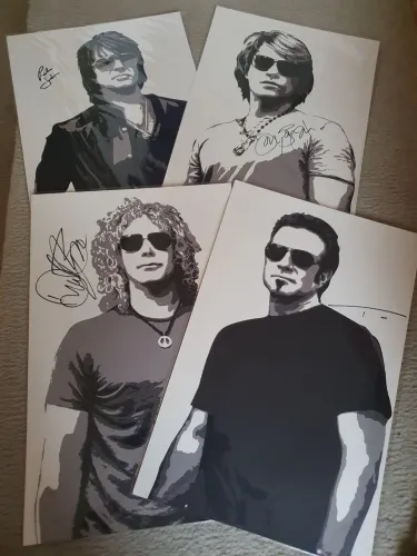 Pôsteres litografia Bon Jovi Autógrafos originais