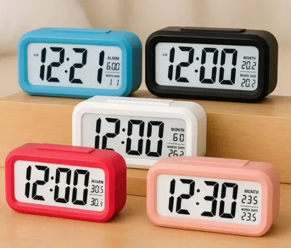 Relógio Digital Mesa Calendario Temperatura Alarme Zb-4001